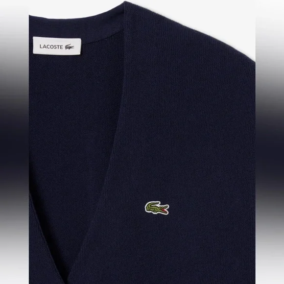 Lacoste Navy Wool Cardigan - Picture 7 of 11